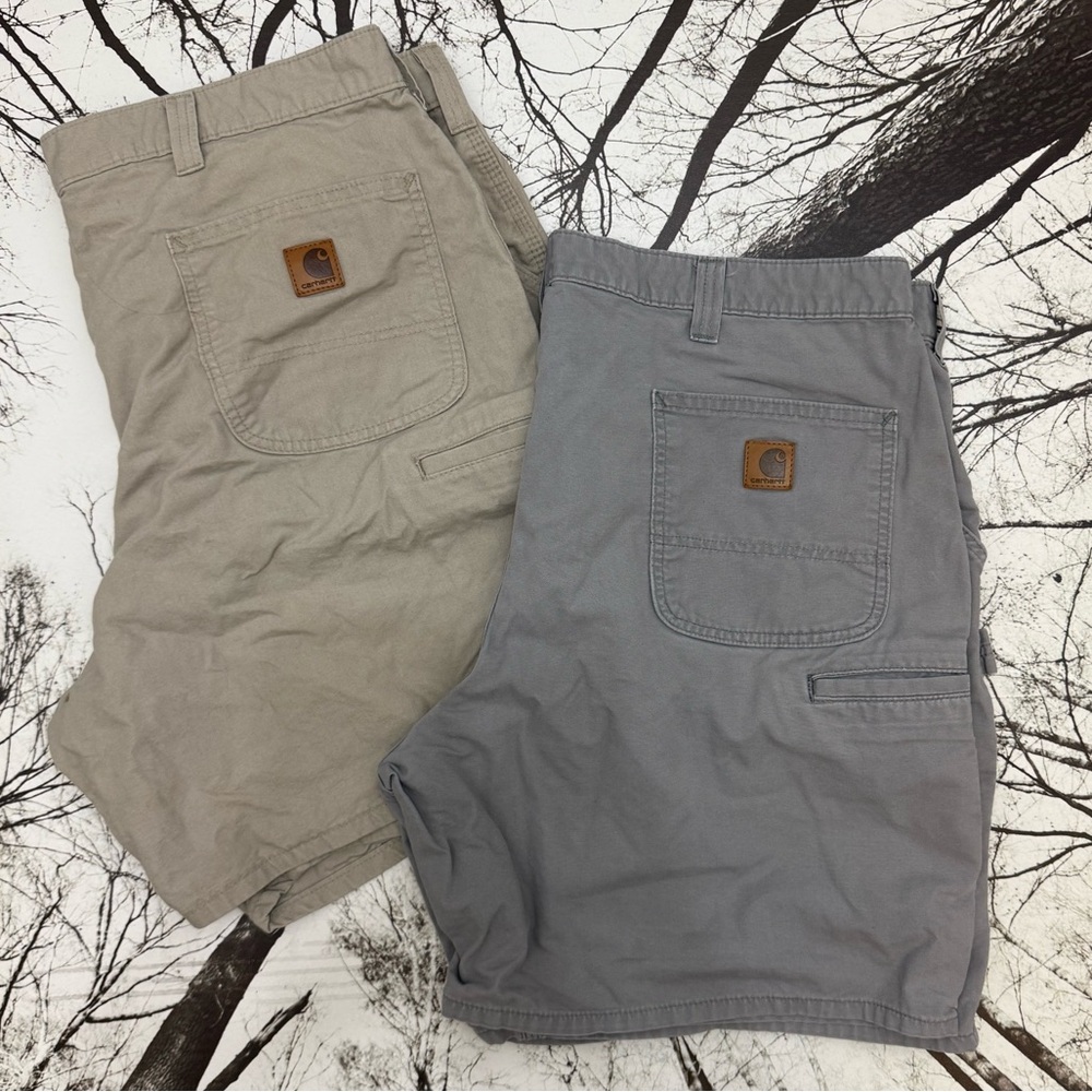 Two Carhartt Men's Khaki Shorts Size 42 Original Fit - Picture 12 of 12
